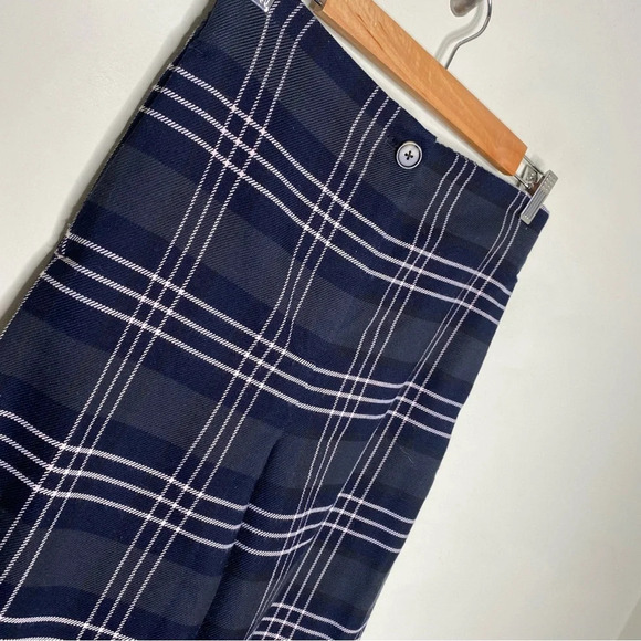 Aritzia Wilfred High Rise Blue Cream Check Plaid Dawna Trouser Pants Size Small - Picture 4 of 12